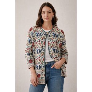 Past Times vintage cotton knit cardigan cottagecore, boho  SZ 6 #2593